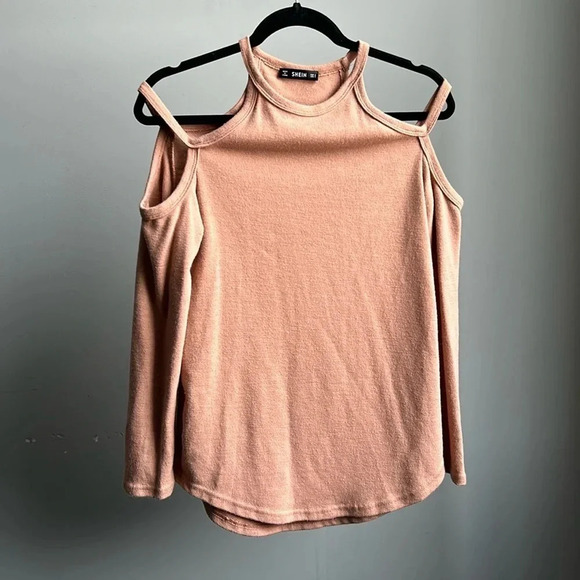 SHEIN Dusty Pink Sweater with Open Shoulder | Pink Sweater | Open Shoulder - Picture 2 of 8